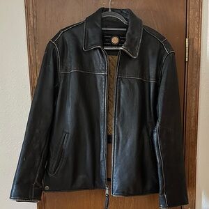 Marc New York Vintage Black Leather Men's Jacket